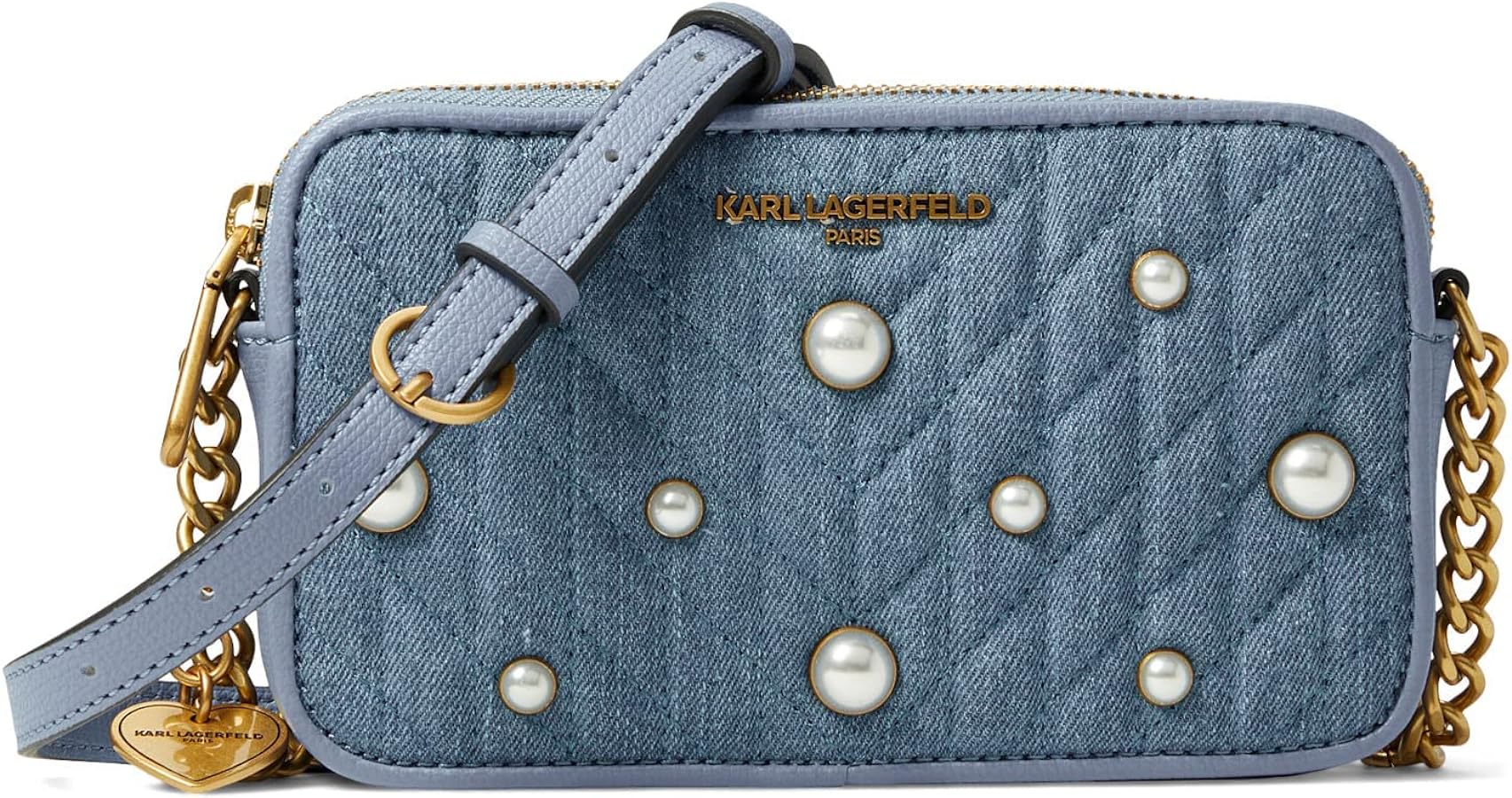 CROSSBODY PEQUEÑA / CELULAR JEAN CON ERRAJE DORADO