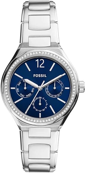 FOSSIL PLATEADO CON AZUL BQ3720