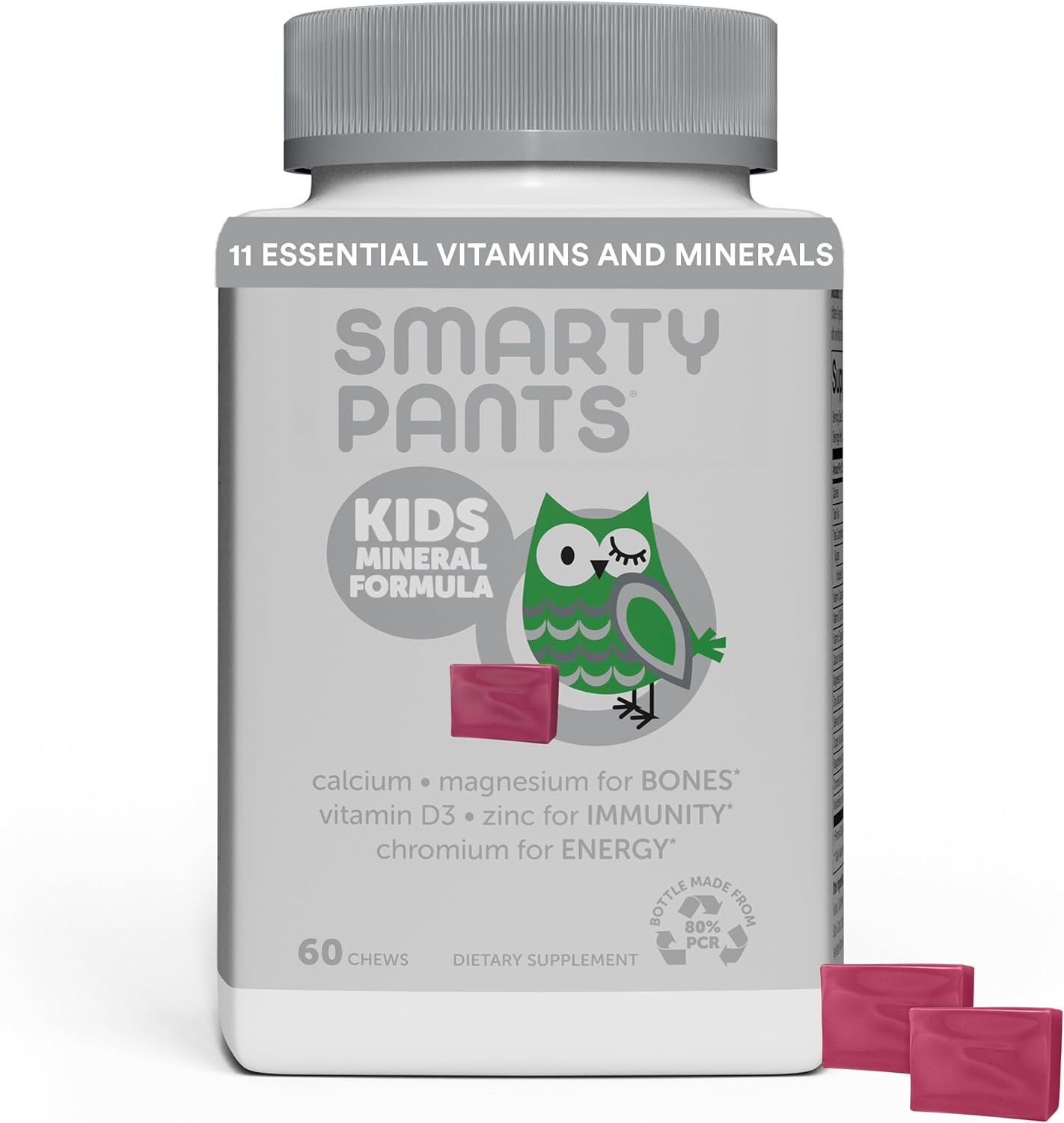 SMARTY PANTS KIDS MINEAL FORMULA CALCIO + MAGNESIO+ VITAMINA D3+ ZINC + CROMO - 60 GOMITAS