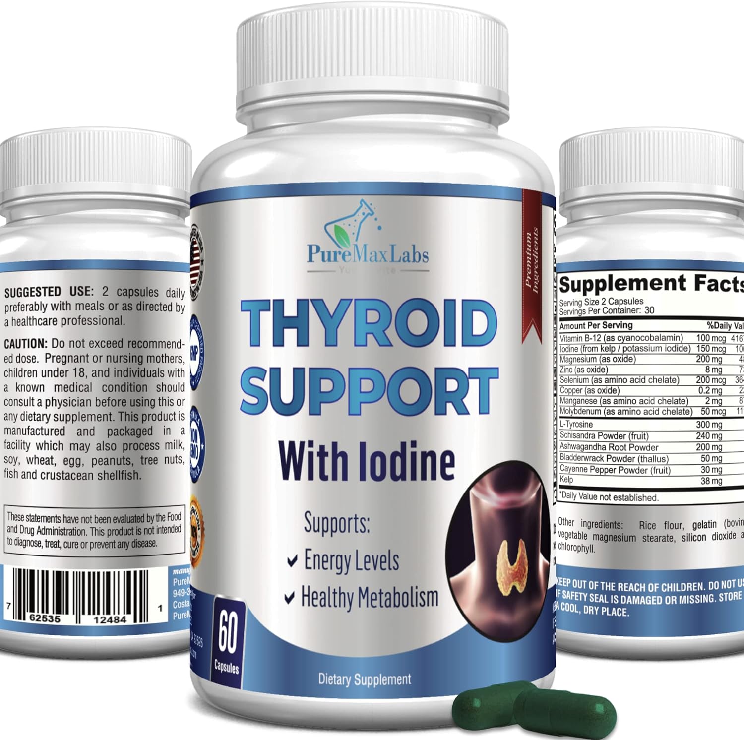 THYROID SUPPORT WITH IODINE - 60 CAPSULAS