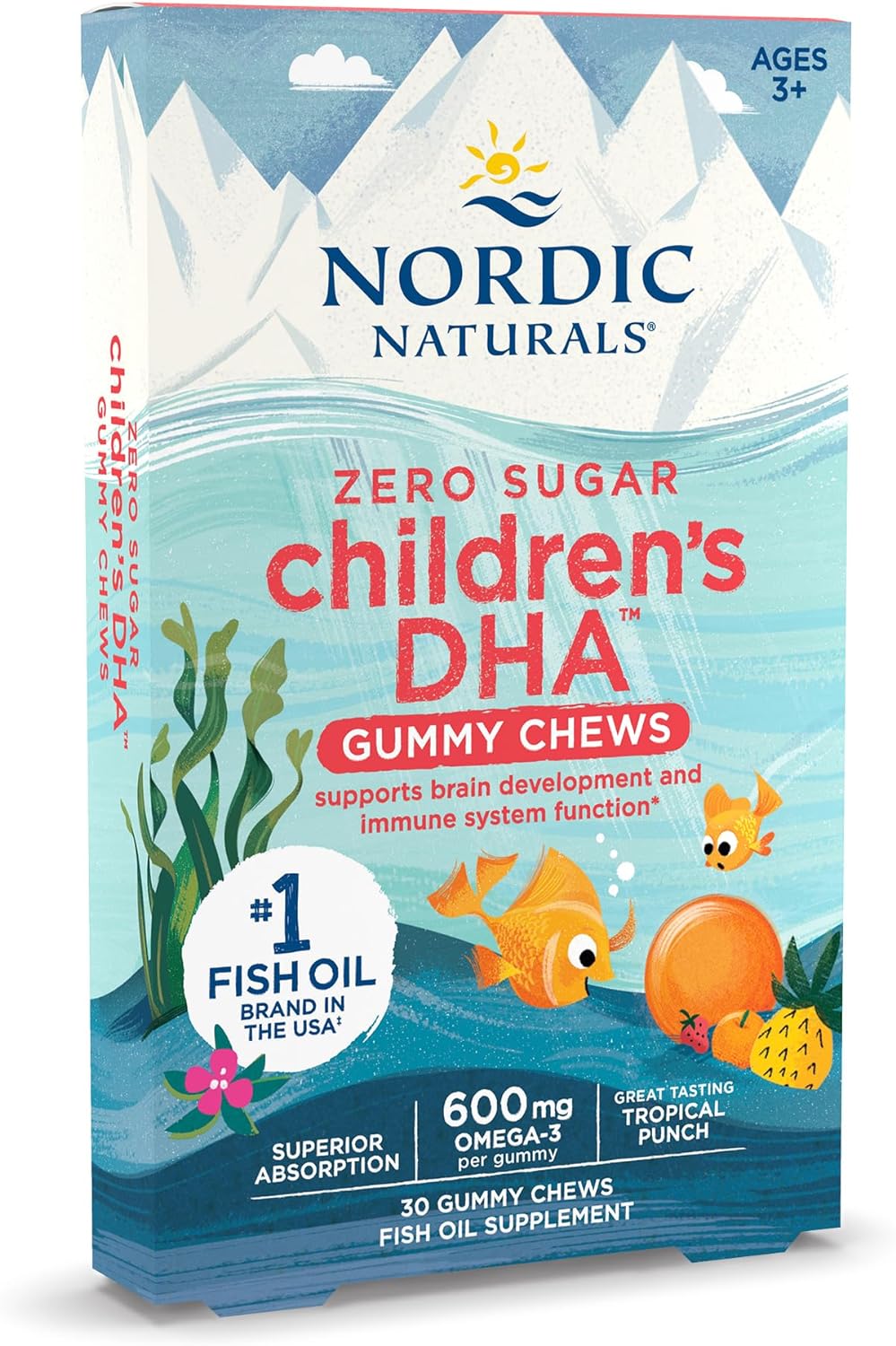 ZERO SUGAR CHILDREN'S DHA GUMMY CHEWS 600MG 30 GOMITAS